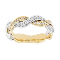 Bague Femme Alliance OR 750/1000 bicolore et diamants