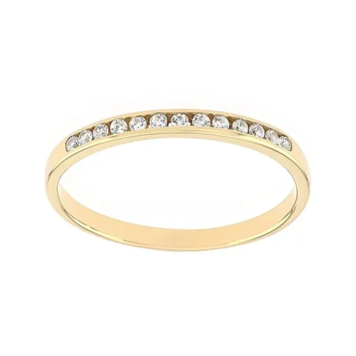 Bague Femme Alliance OR 375/1000 jaune et diamants