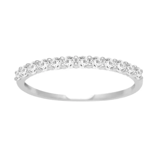 Bague Femme Alliance OR 375/1000 Blanc et Oxydes EDO09SA13GZ