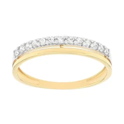 Bague Femme Alliance OR 375/1000 Bicolore et Oxydes EDO09SA78BZ