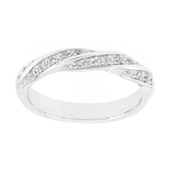 Bague Femme Alliance OR 375/1000 blanc et diamants