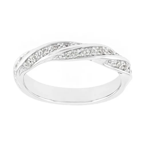Bague Femme Alliance OR 375/1000 blanc et diamants