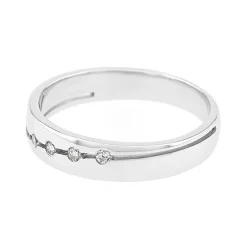 Bague Femme Alliance OR 750/1000 blanc et diamants