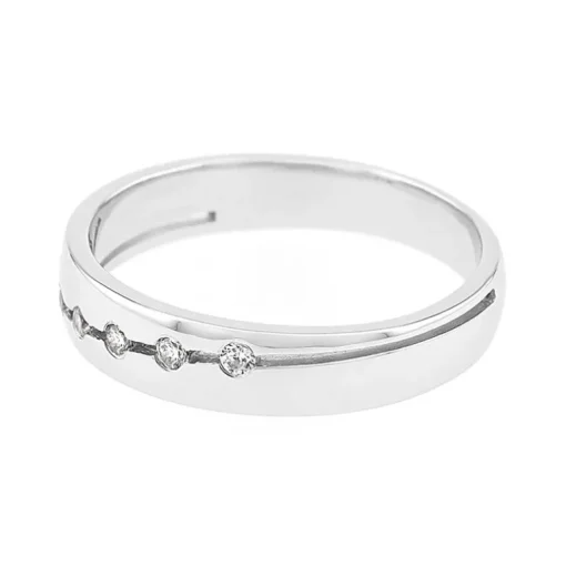 Bague Femme Alliance OR 750/1000 blanc et diamants
