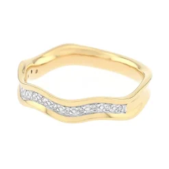 Bague Femme Alliance OR 750/1000 bicolore et diamants