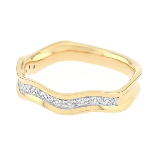 Bague Femme Alliance OR 750/1000 bicolore et diamants