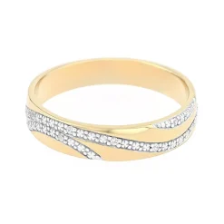 Bague Femme Alliance OR 750/1000 bicolore et diamants