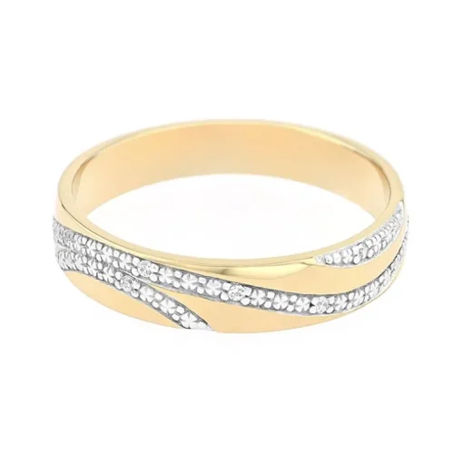 Bague Femme Alliance OR 750/1000 bicolore et diamants