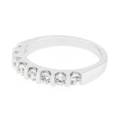 Bague Femme Alliance OR 750/1000 blanc et diamants