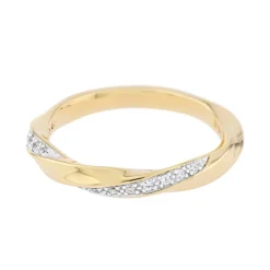 Bague Femme Alliance OR 375/1000 bicolore et diamants