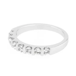 Bague Femme Alliance OR 750/1000 blanc et diamants