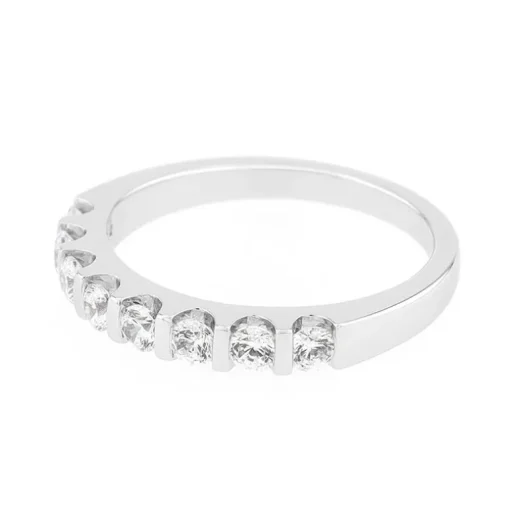 Bague Femme Alliance OR 750/1000 blanc et diamants