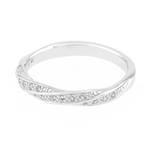 Bague Femme Alliance OR 750/1000 blanc et diamants