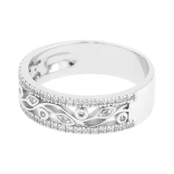 Bague Femme Alliance OR 750/1000 blanc et diamants