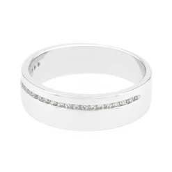 Bague femme alliance OR 750/1000 Blanc et diamants