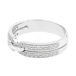 Bague femme alliance OR 750/1000 Blanc et diamants