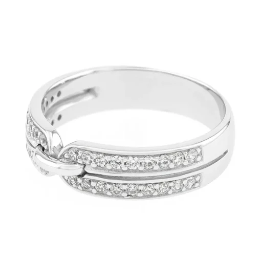 Bague femme alliance OR 750/1000 Blanc et diamants