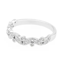 Bague Femme Alliance OR 375/1000 blanc et diamants
