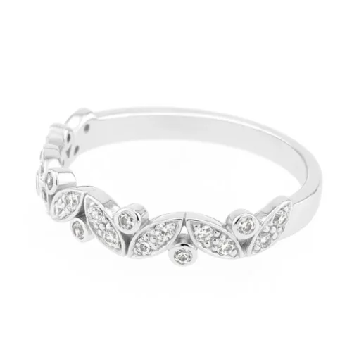 Bague Femme Alliance OR 375/1000 blanc et diamants