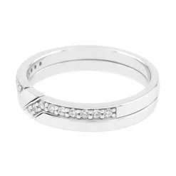Bague Femme Alliance OR 750/1000 blanc et diamants