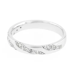 Bague Femme Alliance OR 750/1000 blanc et diamants