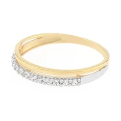 Bague Femme Alliance OR 375/1000 Bicolore et Oxydes EDO09SA78BZ