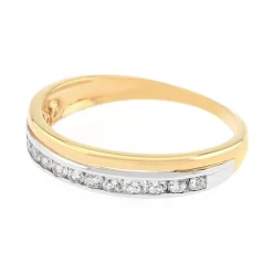 Bague Femme Alliance OR 375/1000 Bicolore et Oxydes EDO09SG08BZ
