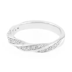 Bague Femme Alliance OR 375/1000 blanc et diamants