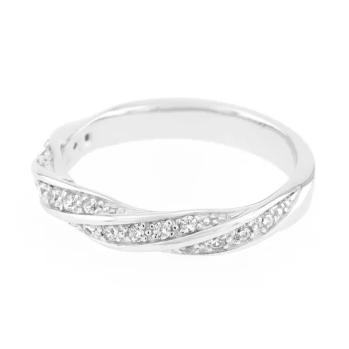 Bague Femme Alliance OR 375/1000 blanc et diamants