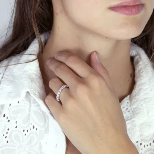 Bague Femme Alliance OR 750/1000 blanc et diamants