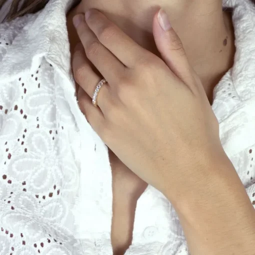 Bague Femme Alliance OR 750/1000 jaune et diamants
