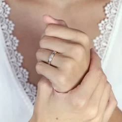 Bague Femme Alliance OR 750/1000 bicolore et diamants