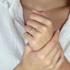 Bague Femme Alliance OR 750/1000 jaune et diamants