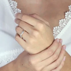 Bague Femme Alliance OR 750/1000 bicolore et diamants