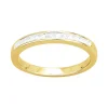 Bague Femme Alliance PLAQUE OR Jaune et Oxydes