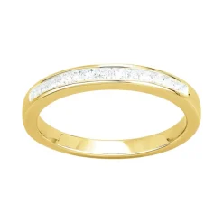 Bague Femme Alliance PLAQUE OR Jaune et Oxydes