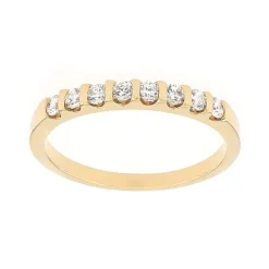 Bague Femme Alliance serti barrettes OR 750/1000 jaune et diamants