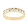 Bague Femme Alliance serti rail OR 750/1000 jaune et diamants