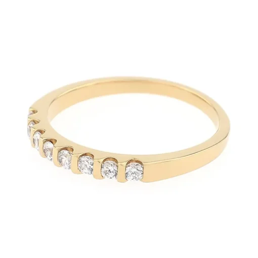 Bague Femme Alliance serti barrettes OR 750/1000 jaune et diamants