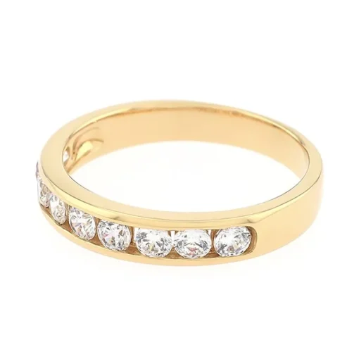 Bague Femme Alliance serti rail OR 750/1000 jaune et diamants