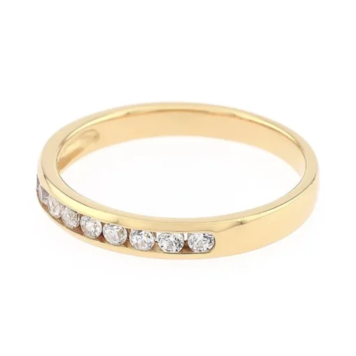 Bague Femme Alliance serti rail OR 750/1000 jaune et diamants