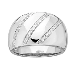 Bague femme Bombée EDORA ARGENT 925/1000 et Oxydes