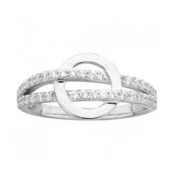 Bague femme cercle ARGENT 925/1000 et Oxydes