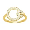 bague femme cercles empierré EDORA PLAQUE OR et oxydes
