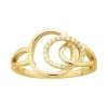 bague femme cercles entrelacés EDORA PLAQUE OR et oxydes