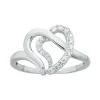 Bague femme coeur alternées EDORA ARGENT 925/1000 et Oxydes