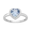 Bague Femme Coeur EDORA ARGENT 925/1000 et Spinelle Bleue EDO70100509