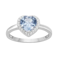 Bague Femme Coeur EDORA ARGENT 925/1000 et Spinelle Bleue EDO70100509