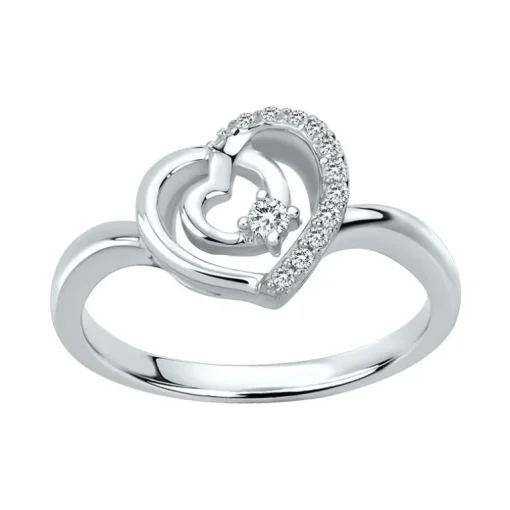 Bague femme coeur EDORA ARGENT 925/1000 et Oxydes