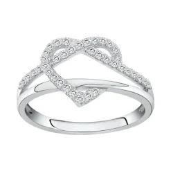 bague femme coeur EDORA ARGENT 925/1000 et Oxydes